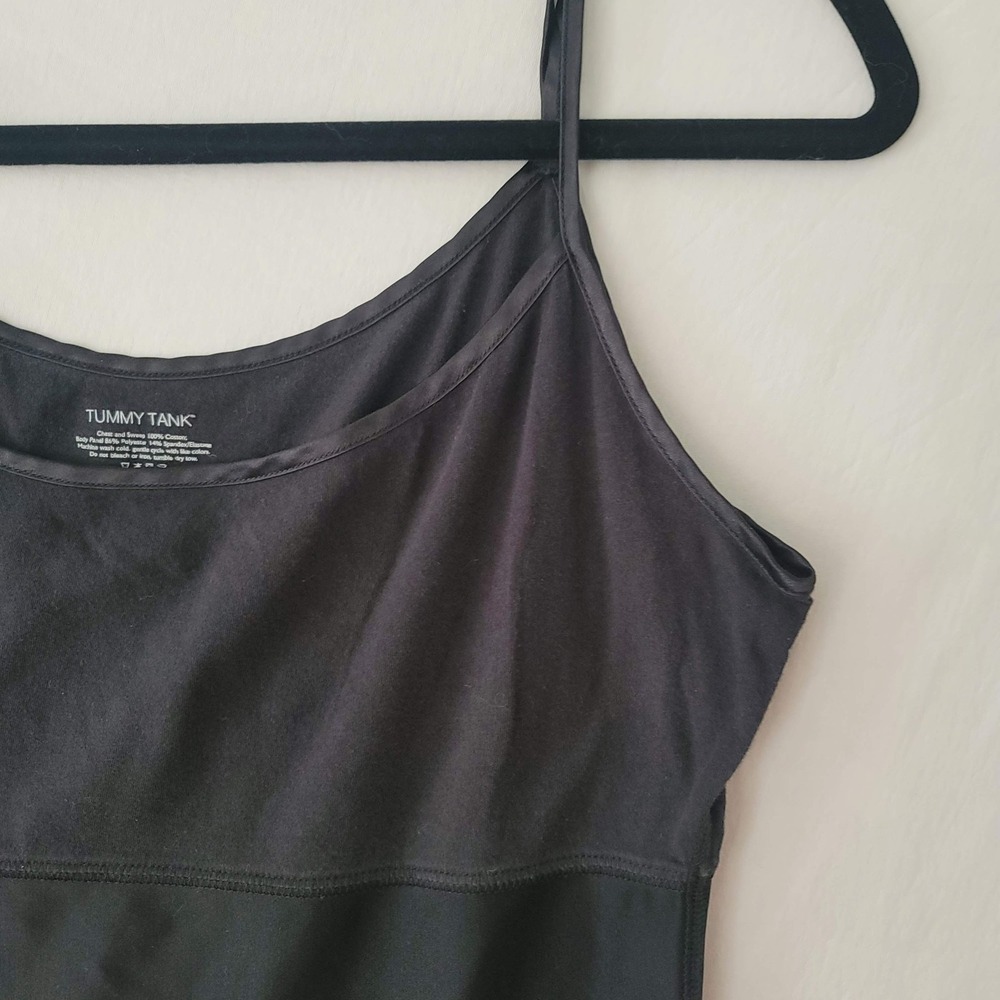 Tummy Tank‎ Top Womens XL Black Camisole Adjustable Straps Shapewear Layering